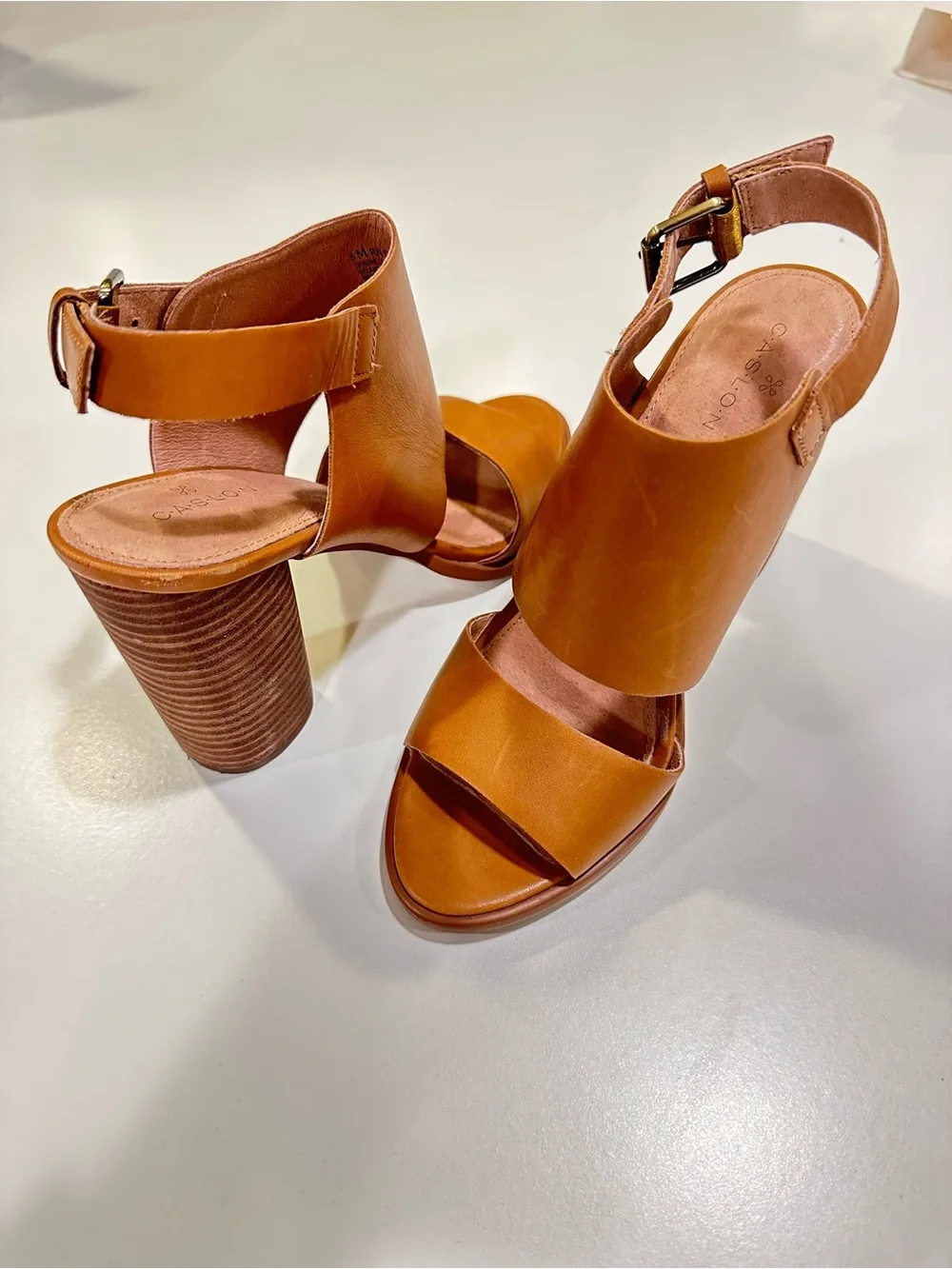 Caslon Tan  Leather Slingback Sandals - Tan Women’s Heels size 5